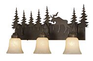 Yellowstone 3-Light Bathroom Vanity Light in Burnished Bronze