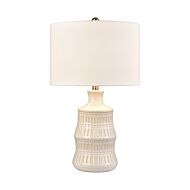 Dorin 1-Light Table Lamp in White Glazed