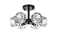 Eren 6-Light Flush Mount in Black