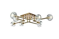 Eren 8-Light Flush Mount in Satin Gold