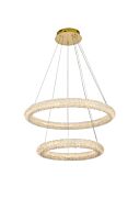 Bowen 2-Light LED Chandelier in Satin Gold