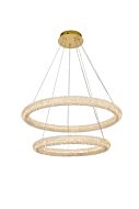 Bowen 2-Light LED Chandelier in Satin Gold