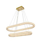 Bowen 2-Light LED Chandelier in Satin Gold