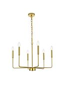 Willa 6-Light Pendant in Brass