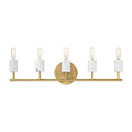 Star Dust 5-Light Bathroom Vanity Light in Brushed Gold