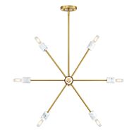 Star Dust 8-Light Chandelier in Brushed Gold