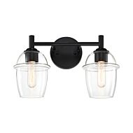 Summer Jazz 2-Light Bathroom Vanity Light in Matte Black