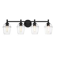 Summer Jazz 4-Light Bathroom Vanity Light in Matte Black