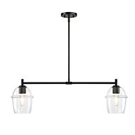 Summer Jazz 2-Light Island Pendant in Matte Black