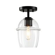 Summer Jazz 1-Light Semi-Flush Mount in Matte Black