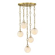 Wine Flower 5-Light Chandelier in Brushed Gold