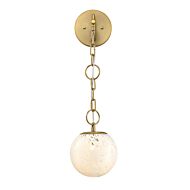 Wine Flower 1-Light Wall Sconce in Brushed Gold