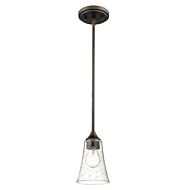 Natalie One Light Mini Pendant in Rubbed Bronze by Millennium