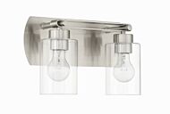 Hendrix 2-Light Bathroom Vanity Light in Brushed Polished Nickel