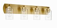 Hendrix 4-Light Bathroom Vanity Light in Satin Brass