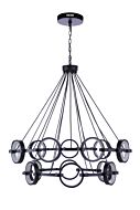 Context 15-Light LED Chandelier in Flat Black