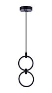 Context 2-Light LED Pendant in Flat Black