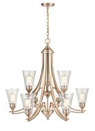 Millennium Natalie 9 Light Chandelier in Modern Gold