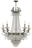 Crystorama Majestic 13 Light 38 Inch Traditional Chandelier in Historic Brass with Clear Hand Cut Crystals