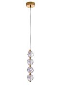 Jackie 4-Light LED Pendant in Satin Brass