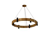 Flow 12-Light Pendant in Teak