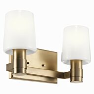 Adani 2-Light Wall Mt Bath 2 Arm in Gold, Champ, Gld Leaf