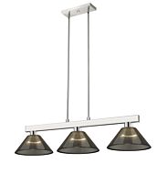 Z-Lite Players 3-Light Linear Pendant Light In Brushed Nickel