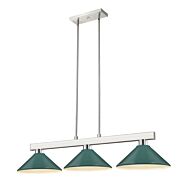 Z-Lite Cobalt 3-Light Linear Pendant Light In Brushed Nickel