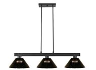 Z-Lite Cobalt 3-Light Linear Pendant Light In Matte Black