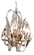 Corbett Graffiti 2 Light Wall Sconce in Silver Leaf Polished Stainless