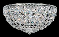 Petit Crystal Four Light Flush Mount in Silver by Schonbek