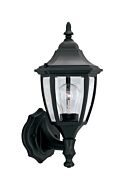 Builder Cast Aluminum 1-Light Wall Lantern in Black