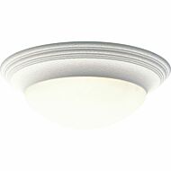 Alabaster Glass 3-Light Flush Mount in White