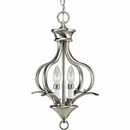 Trinity 2-Light Foyer Pendant in Brushed Nickel