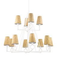 Pendelton 12-Light Chandelier in White Plaster