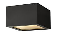 Hinkley Kube Flush Mount Outdoor Ceiling Light In Satin Black