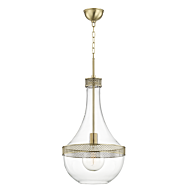 Hudson Valley Hagen 29 Inch Pendant Light in Aged Brass