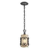 Golden Madera 11 Inch Mini Pendant in Black Iron