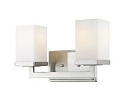 Z-Lite Tidal 2-Light Bathroom Vanity Light In Brushed Nickel