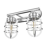 Hunter Starklake 2-Light Bathroom Vanity Light in Chrome