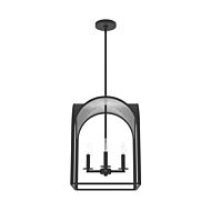 Dukestown 4-Light Pendant in Natural Black Iron