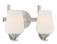 Minka Lavery Shyloh 2 Light Bathroom Vanity Light in Brushed Nickel