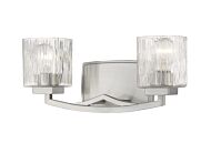 Z-Lite Zaid 2-Light Bathroom Vanity Light In Brushed Nickel