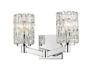 Z-Lite Aubrey 2-Light Bathroom Vanity Light In Chrome