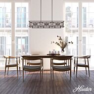 Hunter Langwood 6-Light Linear Chandelier in Onyx Bengal