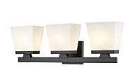 Z-Lite Astor 3-Light Bathroom Vanity Light In Matte Black