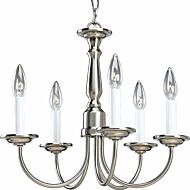 5-Light Five Light Chandelier in Brushed Nickel