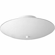 Round Glass 2-Light Flush Mount in White