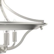 Hunter Perch Point 4-Light Semi-Flush Mount in Brushed Nickel