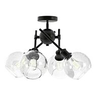 Axel BLK Four Light Semi Flush Mount in Matte Black by Golden